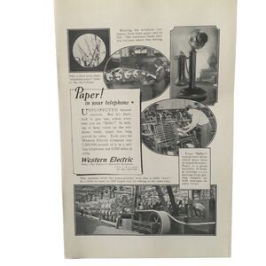 Vintage 1923 Western Electric Paper in Your Phone Ad Advertisement